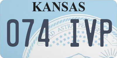 KS license plate 074IVP
