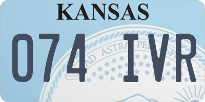 KS license plate 074IVR