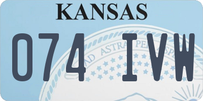 KS license plate 074IVW