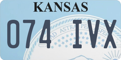 KS license plate 074IVX