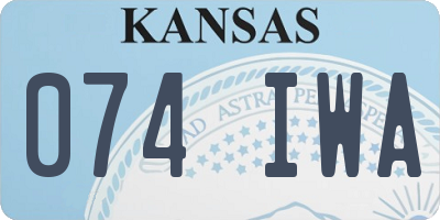 KS license plate 074IWA
