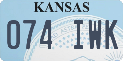 KS license plate 074IWK
