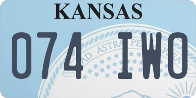KS license plate 074IWO