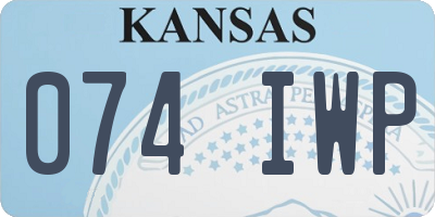 KS license plate 074IWP