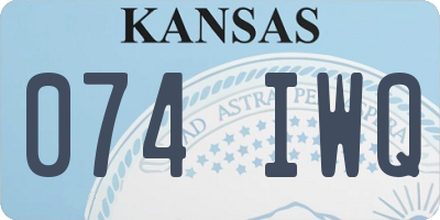 KS license plate 074IWQ