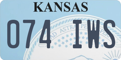 KS license plate 074IWS