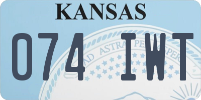 KS license plate 074IWT