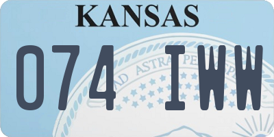 KS license plate 074IWW
