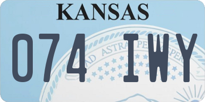 KS license plate 074IWY