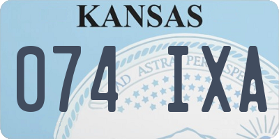 KS license plate 074IXA