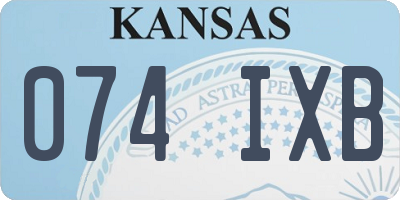 KS license plate 074IXB