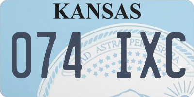 KS license plate 074IXC
