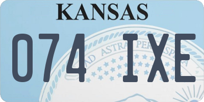 KS license plate 074IXE