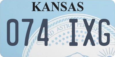 KS license plate 074IXG