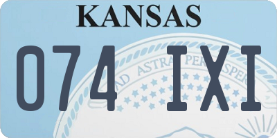 KS license plate 074IXI