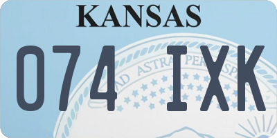 KS license plate 074IXK