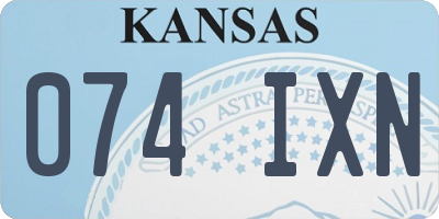KS license plate 074IXN