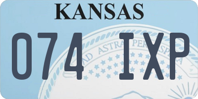 KS license plate 074IXP