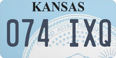 KS license plate 074IXQ
