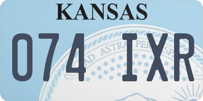 KS license plate 074IXR
