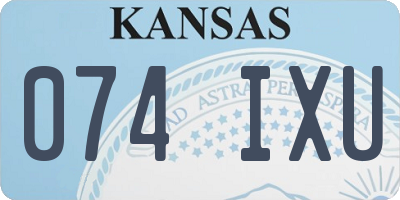 KS license plate 074IXU