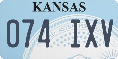KS license plate 074IXV