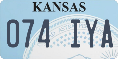KS license plate 074IYA