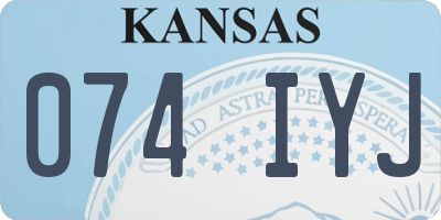 KS license plate 074IYJ