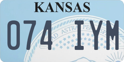 KS license plate 074IYM