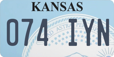 KS license plate 074IYN