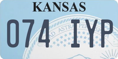 KS license plate 074IYP