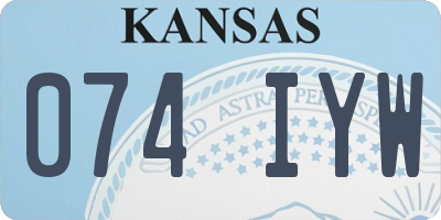 KS license plate 074IYW