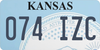 KS license plate 074IZC