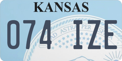 KS license plate 074IZE