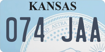 KS license plate 074JAA