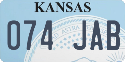 KS license plate 074JAB