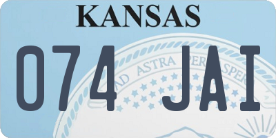 KS license plate 074JAI
