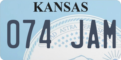 KS license plate 074JAM