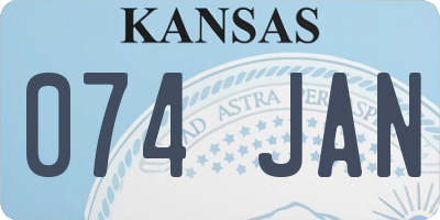 KS license plate 074JAN