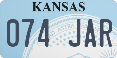 KS license plate 074JAR