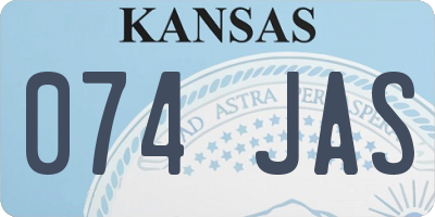 KS license plate 074JAS