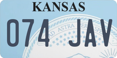 KS license plate 074JAV