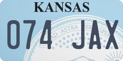 KS license plate 074JAX