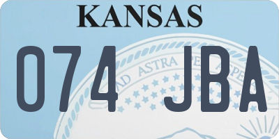 KS license plate 074JBA