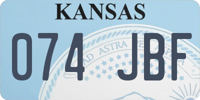 KS license plate 074JBF