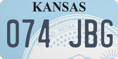 KS license plate 074JBG