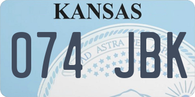 KS license plate 074JBK