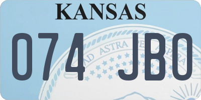 KS license plate 074JBO