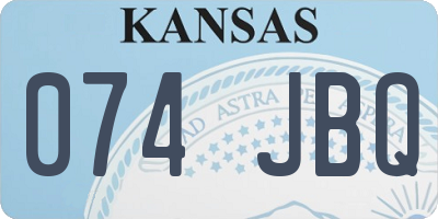 KS license plate 074JBQ