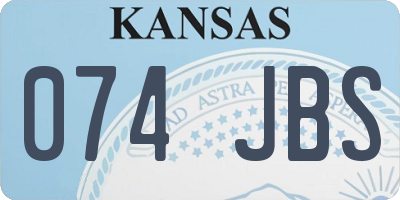 KS license plate 074JBS